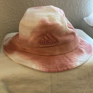 Adidas tie dye / pink bucket hat